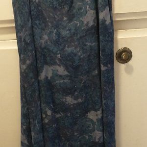 Blue Palsy  floral  lined skirt